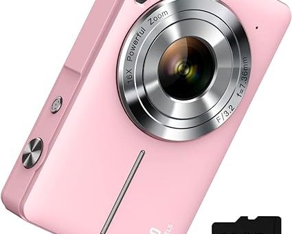 Digital Camera, FHD 1080P Camera, Digital Point and Shoot Camera with 16X Zoom Anti Shake, Compact Small Camera for Boys Girls Kids